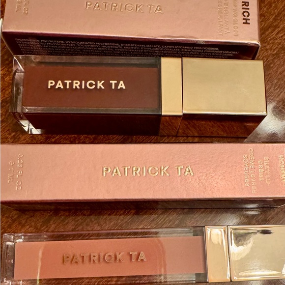 Patrick Ta Other - Two Patrick Ta Lipgloss in She’s Secure (peachy pink) & Want Her (deep wine)
